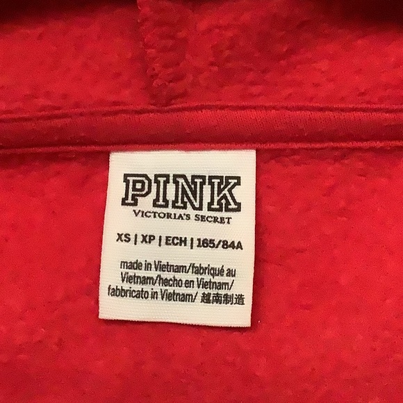 PINK Victoria secret Zip-up hoodie XS red - Picture 3 of 3